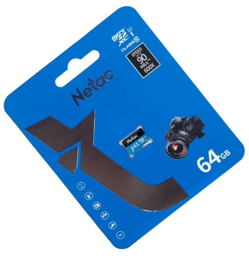 Flash card / Флеш карта microSDHC 64GB Netac P500 (без SD адаптера) 80MB/s