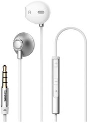 Проводные наушники с микрофоном Baseus Encok H06 lateral in-ear Wired Earphone silver