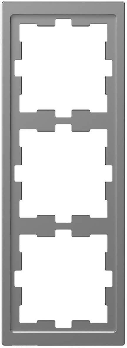 Merten D-Life рамка 3-постовая, нерж. Сталь, SCHNEIDER ELECTRIC MTN40306536 (1 шт.)