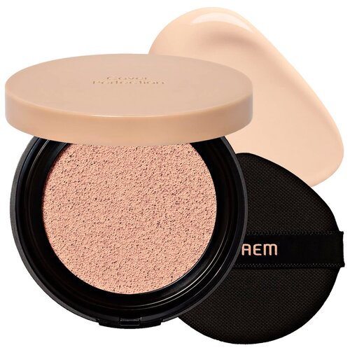 The Saem Консилер Cover Perfection Concealer Cushion, оттенок 1.0 clear beige the saem консилер кушон со сменным блоком 12 12 г cover perfection concealer cushion set spf50 оттенок 2 0 rich beige