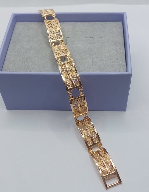 Браслет-цепочка Fashion jewelry, размер 20 см, размер one size, золотистый, желтый