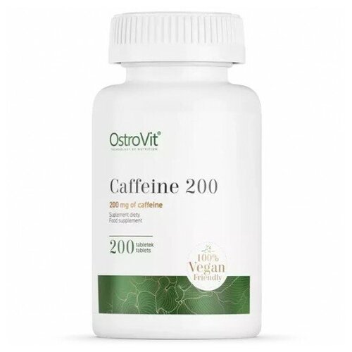 Кофеин 200 мг. OstroVit Caffeine 200 mg, 200 т. кофеин 200 мг 120 капсул энергетик для тонуса спортивное питание caffeine