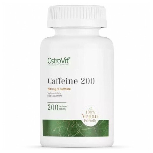 Кофеин 200 мг. OstroVit Caffeine 200 mg., 200 т.