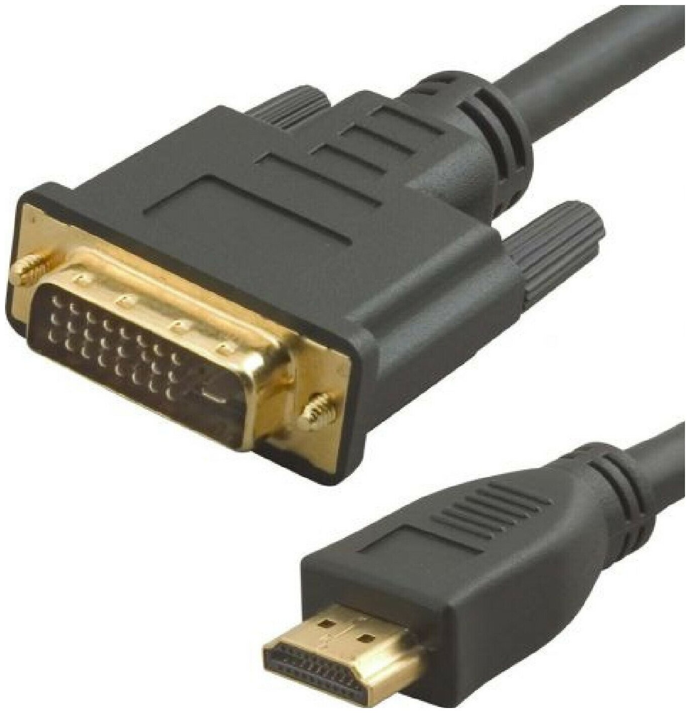 Кабель аудио-видео Lazco WH-141, HDMI (m) - DVI-D(m) , 15м, GOLD черный [wh-141(15m)] Noname - фото №1