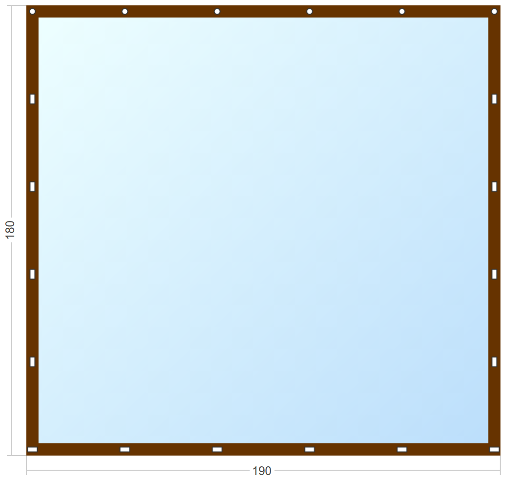 Мягкое окно Софтокна 190х180 см съемное, Скоба-ремешок, Прозрачная пленка 0,7мм, Коричневая окантовка, Комплект для установки - фотография № 3