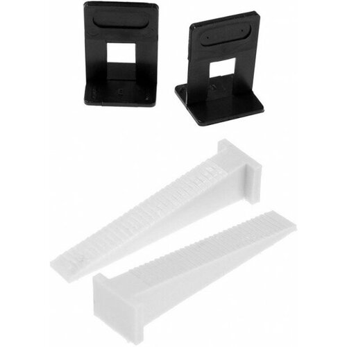 Комплект Зажим + Клин для выравнивания плитки тундра, в упаковке 40/40 шт.