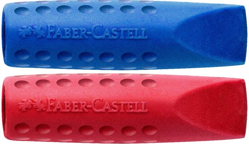 Набор ластиков-колпачков Faber-Castell "Grip 2001" 2шт, трехгранные, ассорти, пакет, 2 штуки