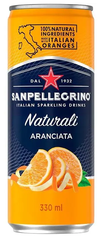 Напиток газированный Sanpellegrino(Сан Пеллегрино) с соком апельсина, 6 шт. по 0.33л, ж/б