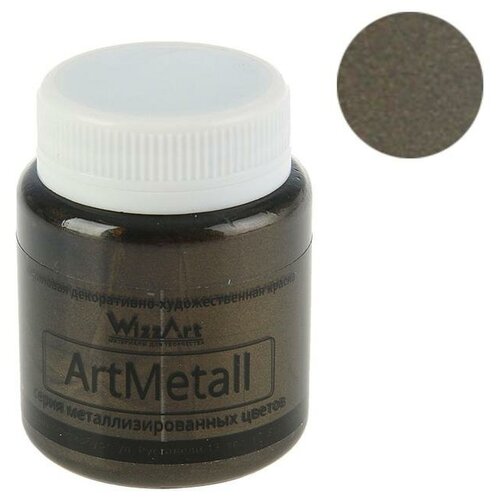 Краска акриловая Metallic 80 мл WizzArt Золото черное металлик WM14.80