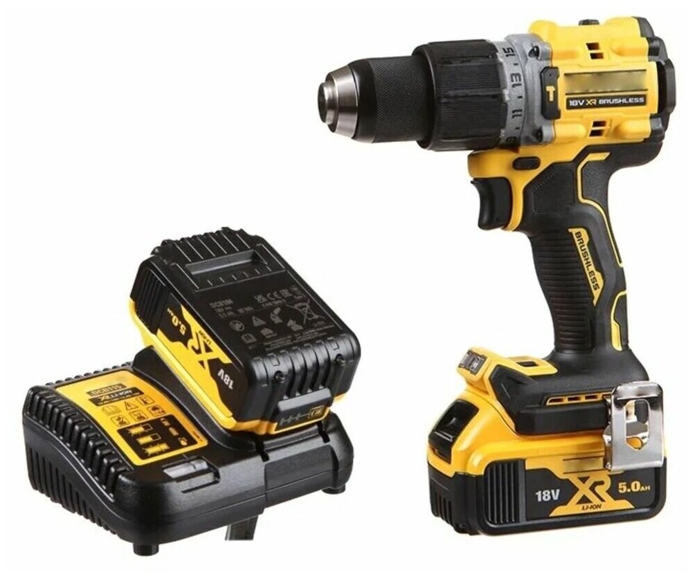 Аккумуляторная дрель-шуруповерт DEWALT DCD805P2T-QW 18 В, 5 Ач, XR ударный, бесщеточный - фотография № 3