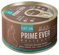 Корм для кошек Prime Ever (0.08 кг) 1 шт. 3A Delicacy Мусс цыпленок с тунцом с зеленым чаем и водоро