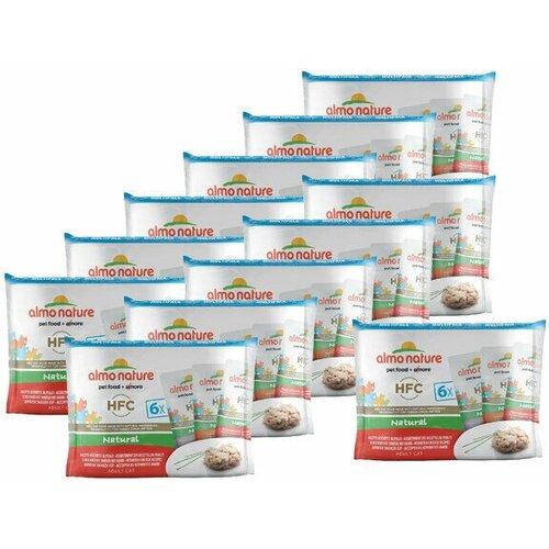 Almo Nature Набор 6 шт. по 55г паучи для Кошек с Ассорти Курицей (Multipack Classic Chicken) 0,33 кг х 12 шт. влажный корм для кошек almo nature classic с курицей с тунцом 12 уп х 6 шт х 55 г кусочки в желе