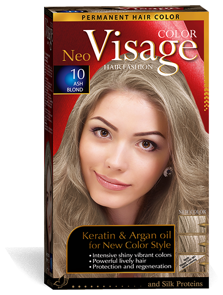 VISAGE Color Hair Fashion / Стойкая крем-краска для волос, оттенок 10 Пепельно-русый / Ash Blond