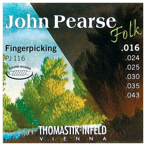 Thomastik PJ116 John Pearse Комплект струн для акустической гитары, нейлон, 016-043 комплект струн для акустической гитары thomastik pj116 john pearse