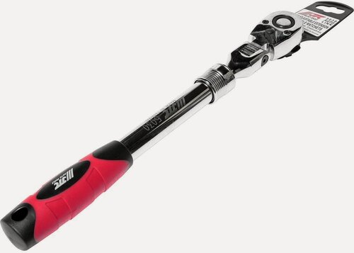 Изображение товара Трещотка 1/2" 72-зубцовая шарнирная с поворотной головкой, с резиновой рукояткой, регулируемая длина 345-495мм JTC-5030