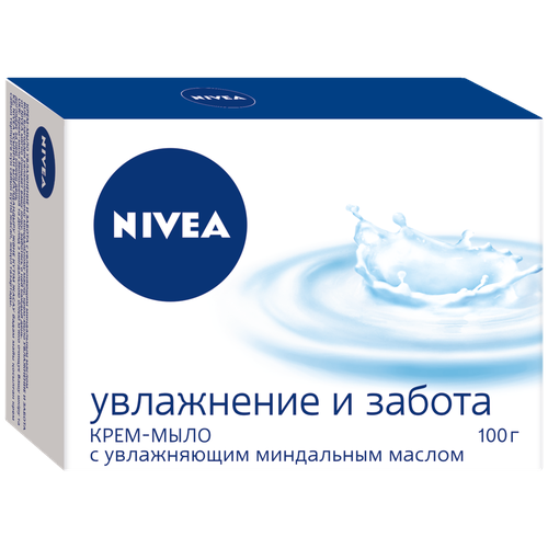 Увлажнение и забота крем-мыло, с миндальным маслом nivea крем мыло питание и забота мыло уход 100 гр