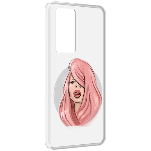 Чехол MyPads лицо-девушки-с-розовыми-волосами женский для Realme GT Master Explorer Edition задняя-панель-накладка-бампер