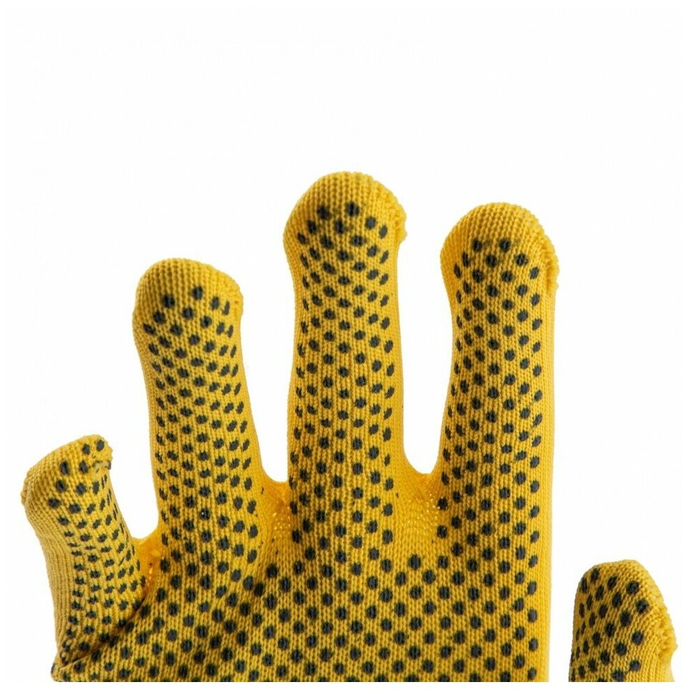 Перчатки в наборе, цвета: зеленый, розовая фуксия, желтый, синий, оранжевый, ПВХ точка, L, Россия Palisad - фотография № 14
