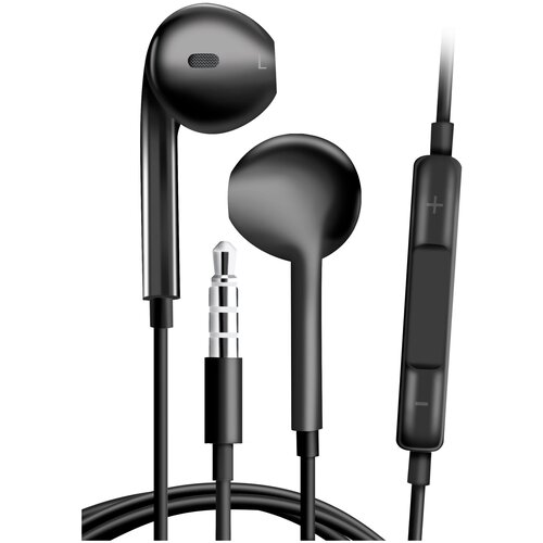 Наушники проводные Зарядка Проводные Вкладыши Jack 35 Наушники для iPhone и Android Черные 49900₽