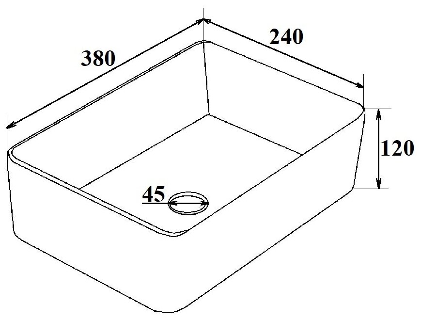 Раковина для ванной "DUE 38" (прямоугольник, мини) с выпуском - фотография № 5