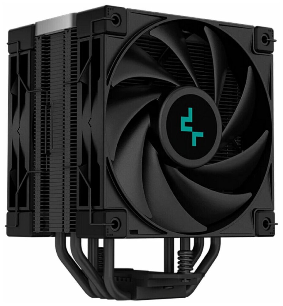 Кулер для процессора DEEPCOOL AK400 ZERO DARK PLUS LGA1700/1200/115X/AM5/AM4 (12шт/кор, TDP 260W, PWM, DUAL Fan 120mm, 4 тепл. Трубки, черный) RET (AK400 ZERO DARK PLUS) - фото №1