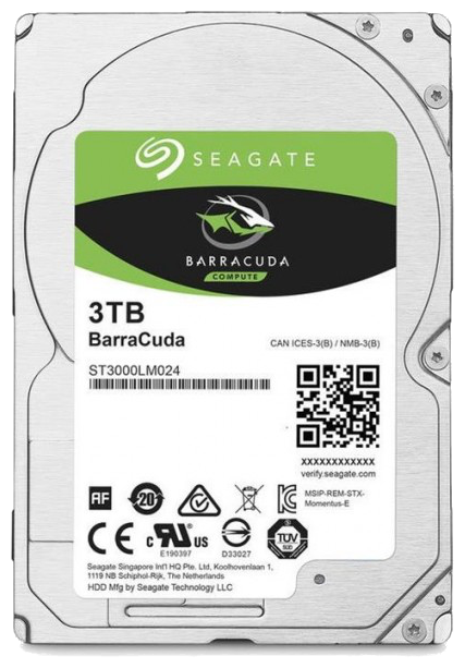 Жесткий диск Seagate Barracuda 3 ТБ ST3000LM024, 5400 Об/мин, 128 МБ