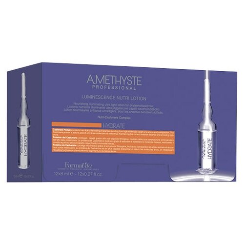 FarmaVita, Лосьон люминесцирующий для сухих и поврежденных волос, Hydrate Amethyste, 12*8 мл