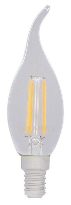Лампа филаментная Свеча на ветру CN37 9,5Вт 950Лм 2700K E14 прозрачная колба REXANT, цена за 1 шт