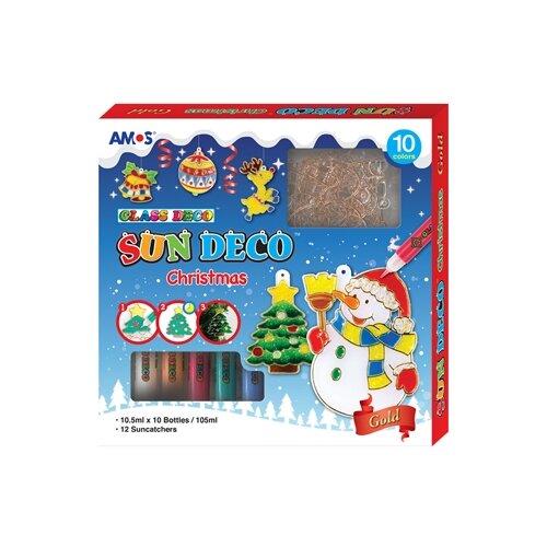 фото Набор для творчества amos новогодний 2 22939 10 цв. (10.5 мл.)