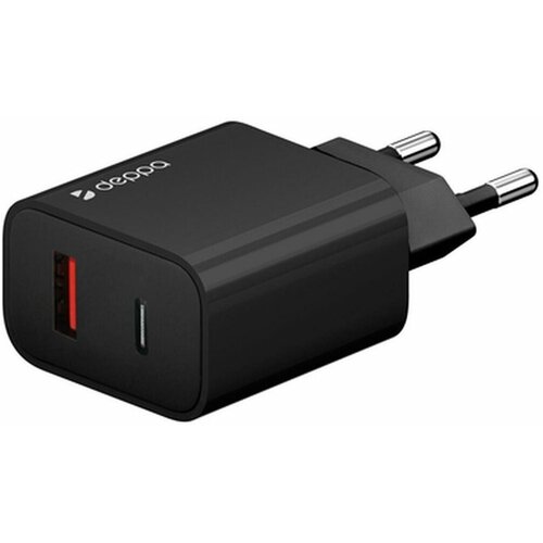 СЗУ USB-C + USB A, PD 3.0, QC 3.0, 33W, белый, Deppa (11426) сетевое зарядное устройство deppa usb c usb a pd 3 0 qc 3 0 33w 11426 белый