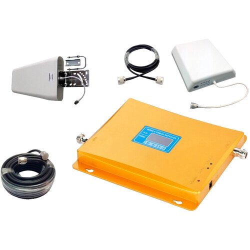 Двухдиапазонный усилитель GSM сигнала 2G+3G с монитором - комплект