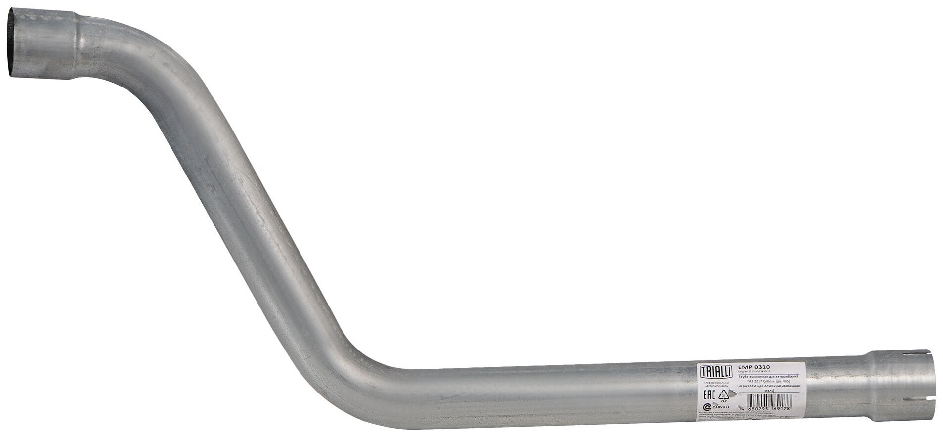 Труба выхлопная для автомобилей ГАЗ 2217 Соболь (дв. 405) (алюминизированная сталь) EMP 0310 TRIALLI