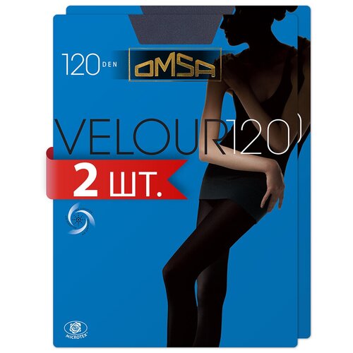 фото Колготки omsa velour, 120 den, 2 шт., серый