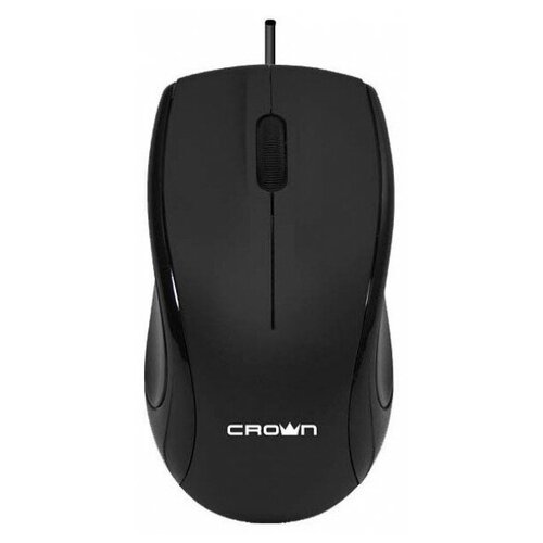 Мышь CROWN CMM-31 (Black) (3 кнопки; 1000DPI; Длина провода: 1.3м; USB; Soft-touch пластик , Plug & Play)