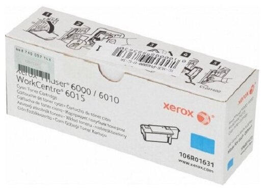 Тонер-картридж XEROX 106R01631 синий для Phaser 6000/6010/WC6015