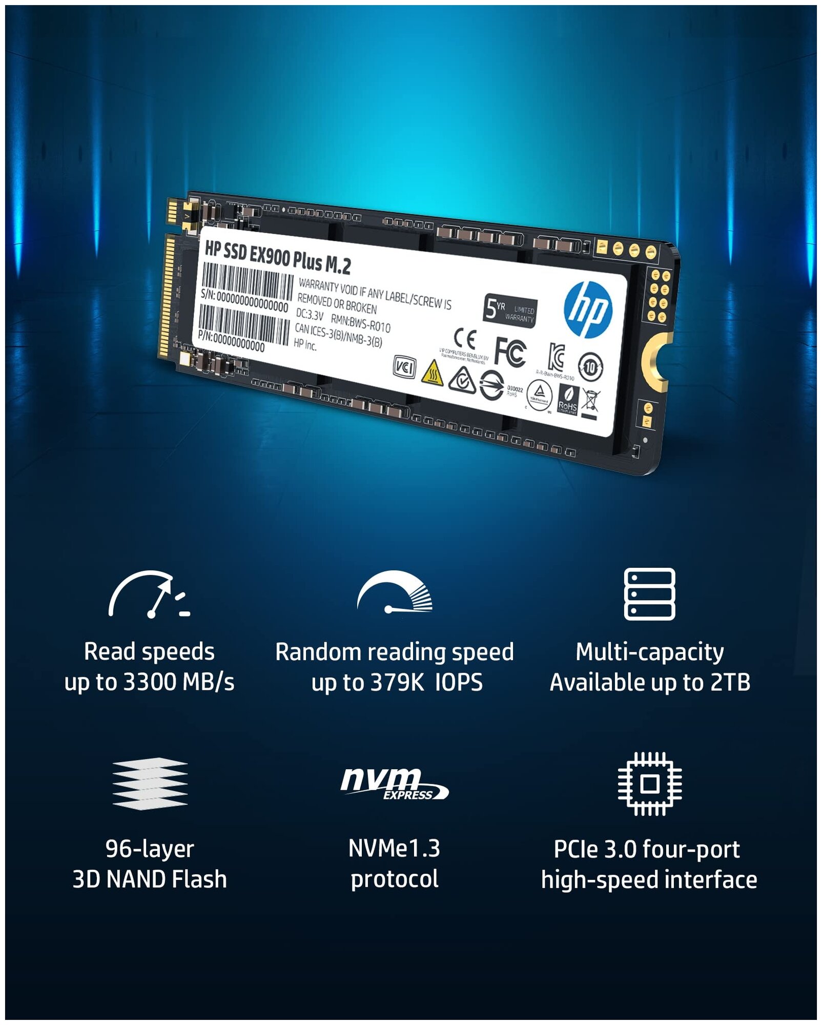 Накопитель SSD HP EX900 Plus 2.0Tb (35M35AA) - фото №6