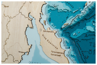 Панно ArtWood Planet Карта глубин Россия 88х53 см