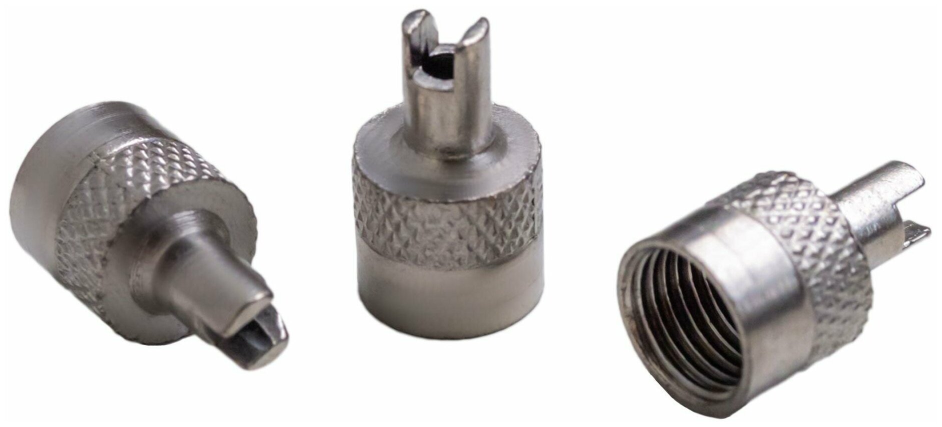 Колпачки на шинный вентиль с ключом хром металл (60 ) (AVC-60-04)