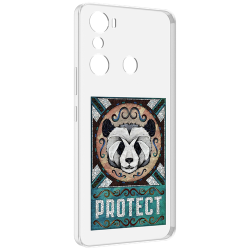 Чехол MyPads защита панды для Infinix Hot 20i задняя-панель-накладка-бампер