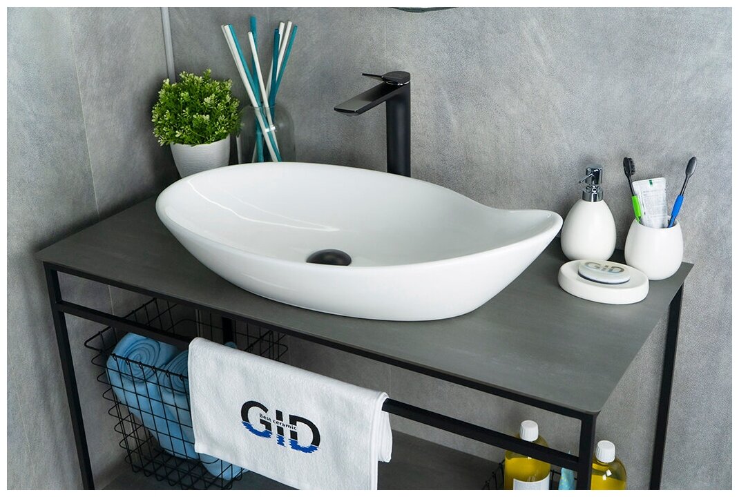 Керамическая накладная раковина для ванной Gid N9052