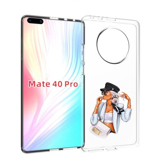 Чехол MyPads девушка-в-белом-с-модной-сумочкой женский для Huawei Mate 40 Pro (NOH-NX9) задняя-панель-накладка-бампер чехол задняя панель накладка бампер mypads девушка в белом с модной сумочкой женский для huawei mate 20 pro mate 20 rs 6 39