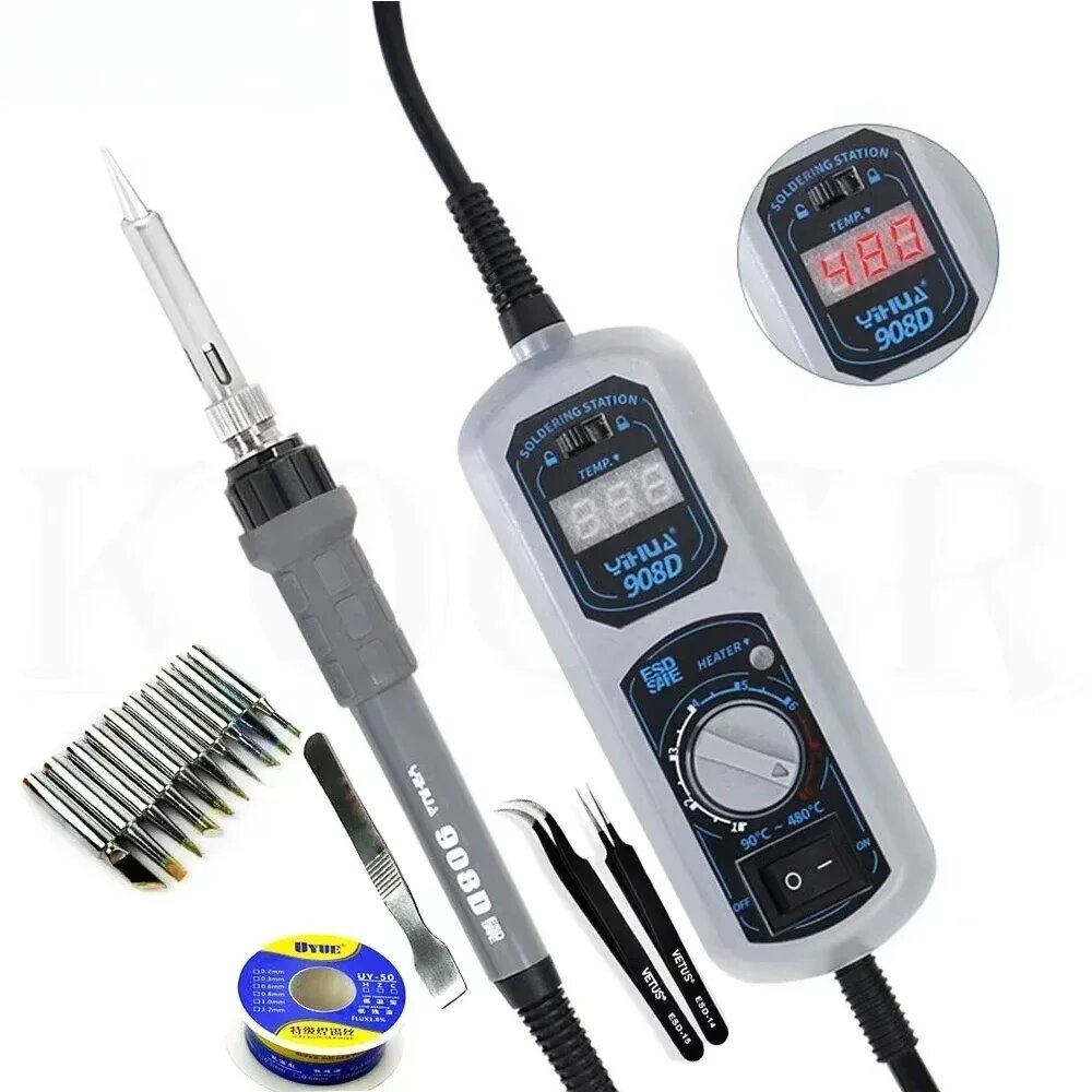 YIHUA 908D электрический паяльник 220В 110В EU