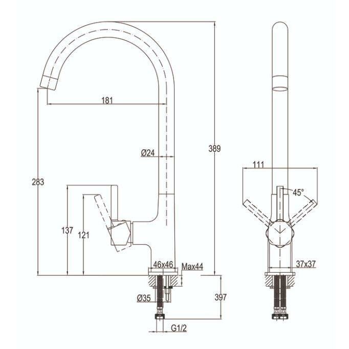 Смеситель для кухни Cersanit - фото №13
