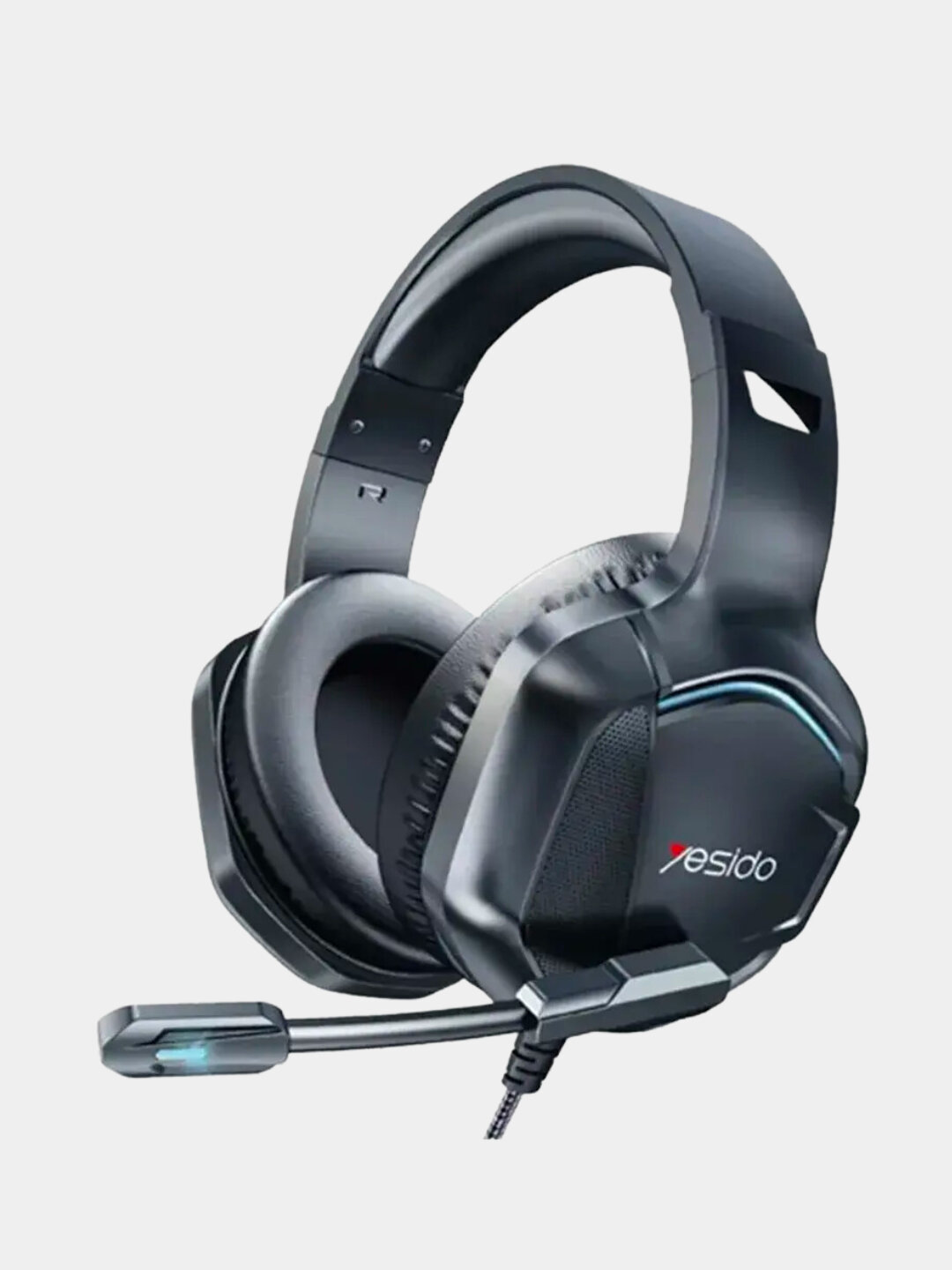 Наушники-гарнитура Yesido EK01, RGB, USB + Mini Jack 3,5, проводные, игровые