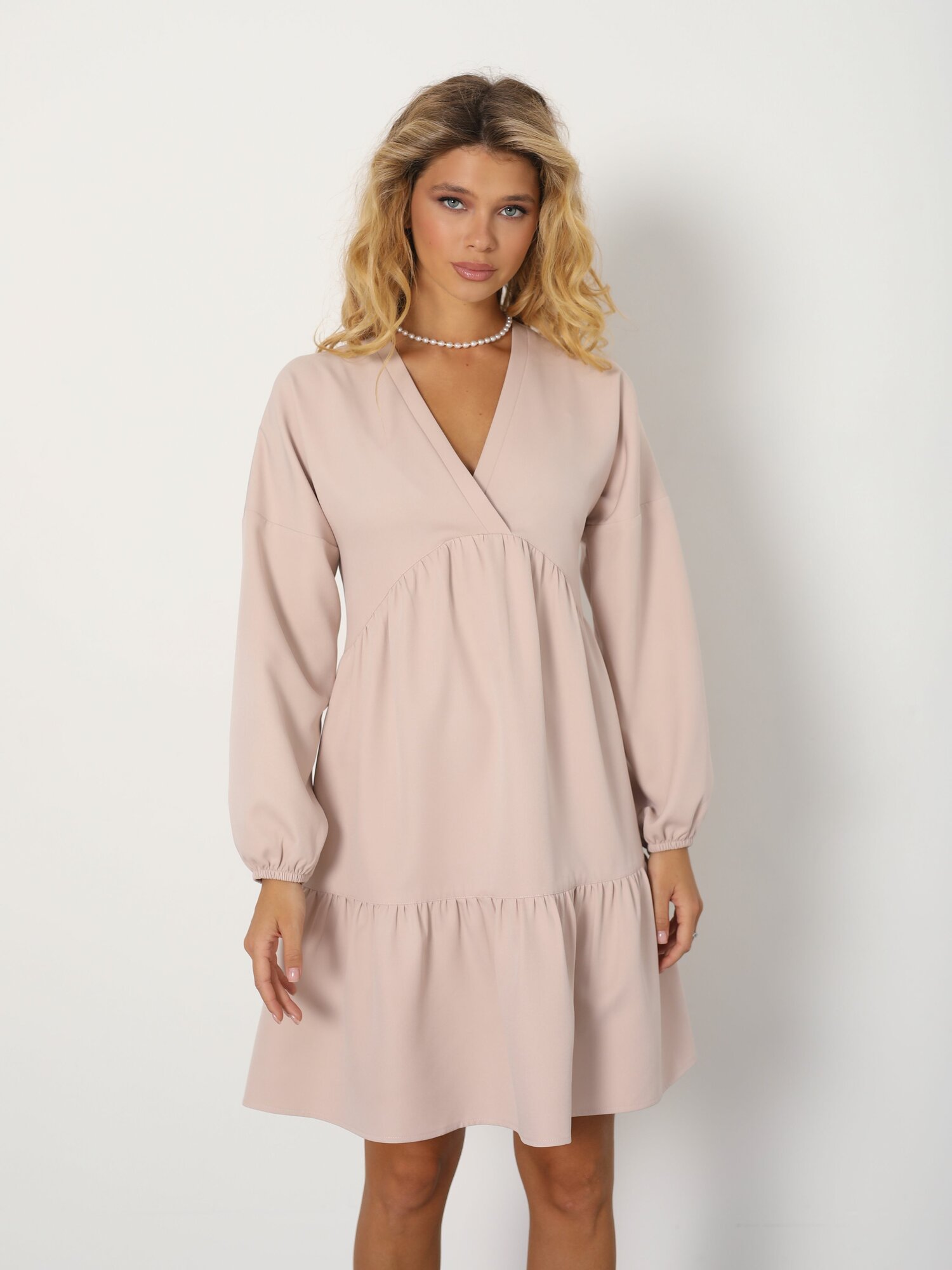 Платье GILA Весна-лето 2025, размер XL, бежевый