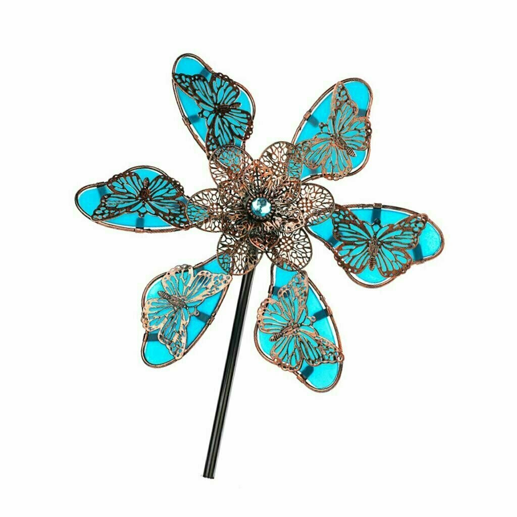 Светящаяся бабочка наружное украшение ветряной мельницы из кованого железа-Светящаяся бабочка Синий цветок