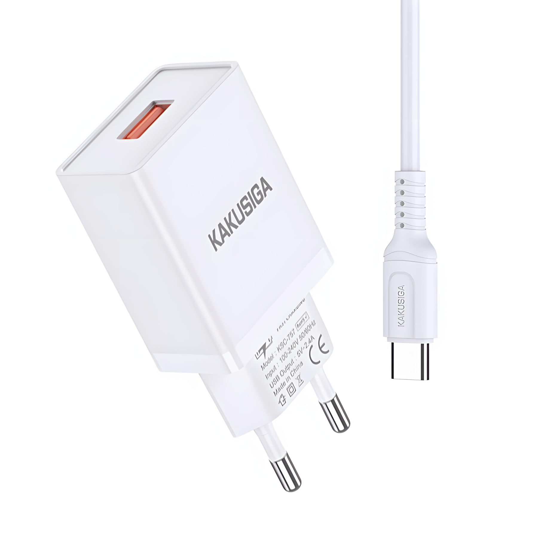 Сетевое зарядное устройство KAKUSIGA KSC-931, быстрая зарядка, USB Type-C, белое