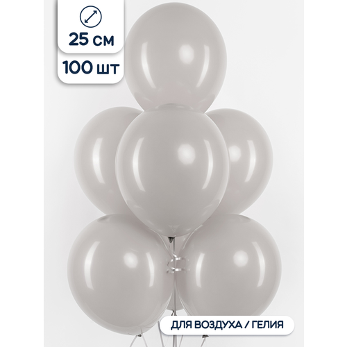 фото Воздушные шары серые 25 см, 100 шт. riota