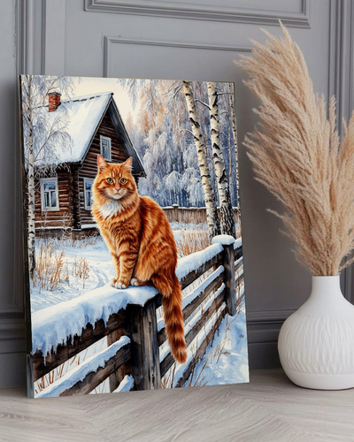 Изображение товара Картина по номерам 40х50 см "Рыжий кот" хлопковый холст на подрамнике, акрил, Hobby Home