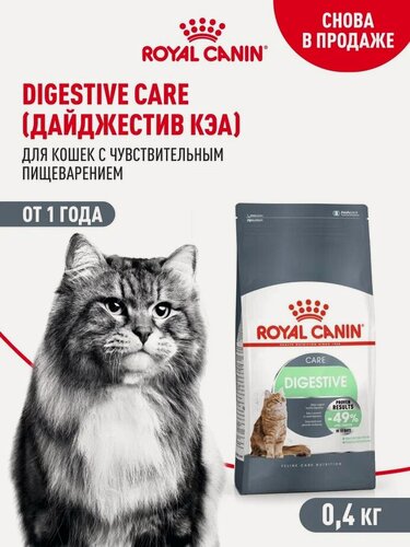 Изображение товара Сухой корм для кошек Royal Canin Digestive Care при чувствительном пищеварении, 400 г